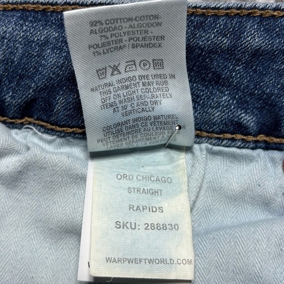 WARP + WEFT Jeans Mens 40 x 30 ORD Chicago Straight Regular Wash Stretch Denim - Picture 4 of 7